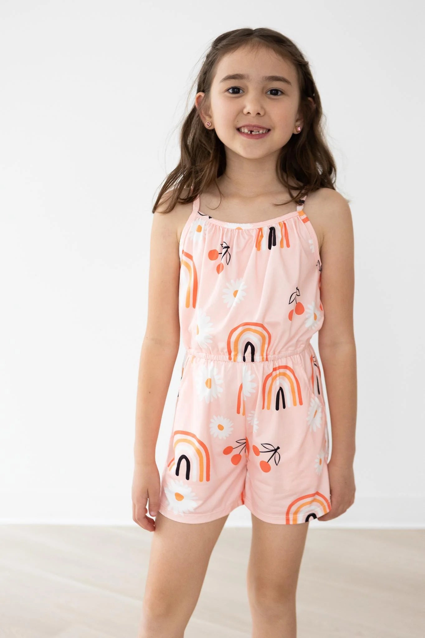 Cherry Rainbow Strappy Play Romper