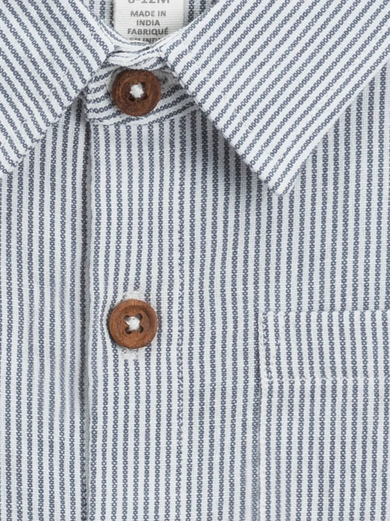 Landon Seersucker Collared Button Down Shirt