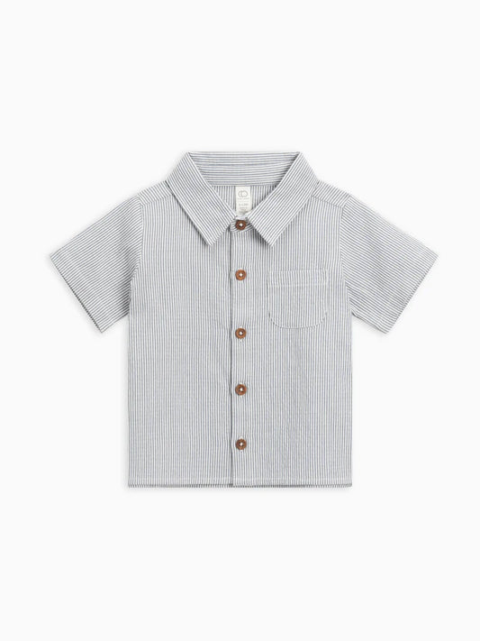 Landon Seersucker Collared Button Down Shirt